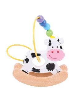 Krówka na biegunach - pętla motoryczna do zabawy dla dzieci bigjigs toys - drewniana zabawka edukacyjna, zabawka dla rocznego