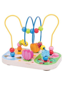 Kwiatek  przekładanka pętla motoryczna do zabawy dla dzieci bigjigs toys - drewniana zabawka edukacyjna, zabawka dla rocznego