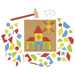 Przybijanka kolorowa  dla dzieci  , zabawka montessori goki - drewniana zabawka edukacyjna, zabawka dla 3 latka