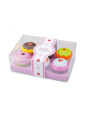 Drewniane słodycze do zabawy dla dzieci - babeczki pakowane w prezenty - 6 szt - New Classic Toys - drewniana zabawka -  zabawa Drewniane słodycze do zabawy dla dzieci - babeczki pakowane w prezenty - 6 szt - New Classic Toys - drewniana zabawka -  zabawa