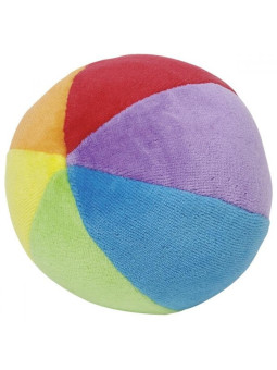 Miękka piłeczka z grzechotką - Kolorowa - Zabawka zręcznościowa GOKI - Zabawka dla niemowlaka