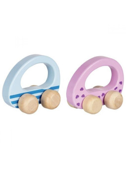 Autka z uchwytem kolorowe -GOKI - Drewniane autka do zabawy dla dzieci