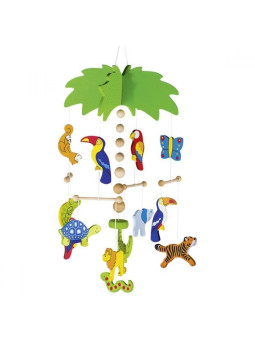 Karuzela do łóżeczka dla dzieci - Palma goki - Drewniana zabawka wisząca - Zabawka dla niemowlaka