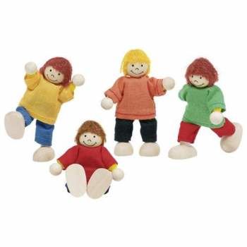 Drewniane Laleczki małe przedszkole, kukiełki goki - zestaw drewnianych kukiełek, zabawa lalkami, zabawka dla 3 latka