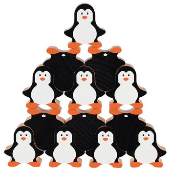 Gra balansująca - pingwiny GOKI - drewniana zabawka zręcznościowa