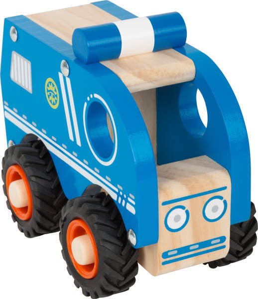 Drewniany radiowóz do zabawy dla dzieci