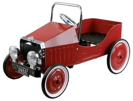 Jeździk dla dzieci  - samochód na pedały, czerwone Retro 1939 goki - zabawka jeździk, zabawka dla 4 latka
