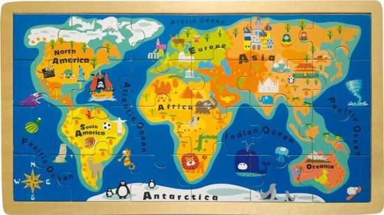 Puzzle dla dzieci mapa świata
