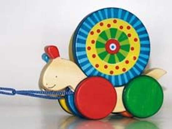 Śimaki goki - drewniana zabawka do ciągnięcia, zabawka dla rocznego dziecka